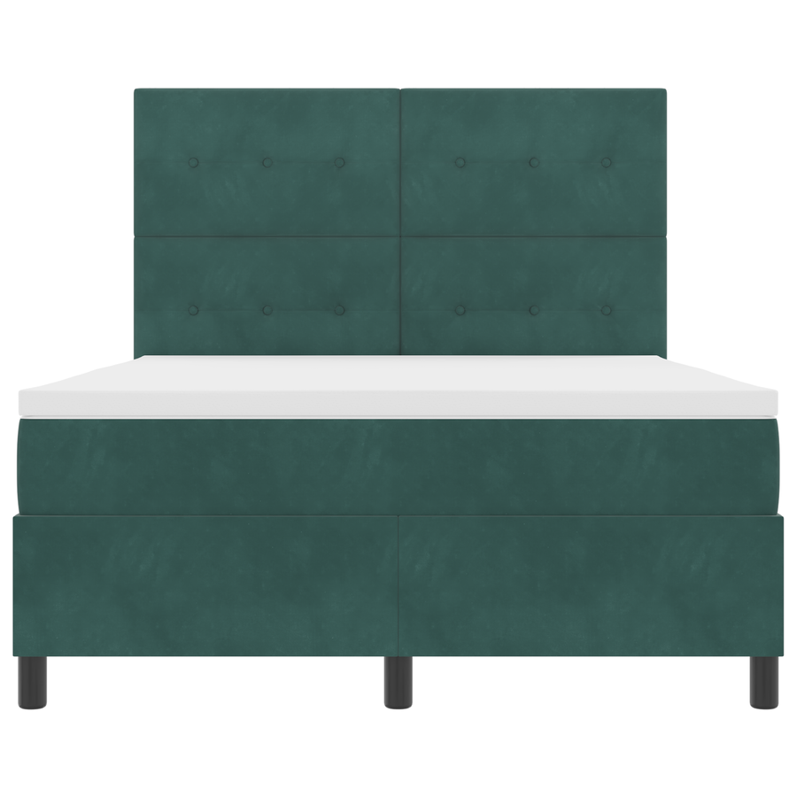 Boxspringbed met matras en LED fluweel donkergroen 160x200 cm