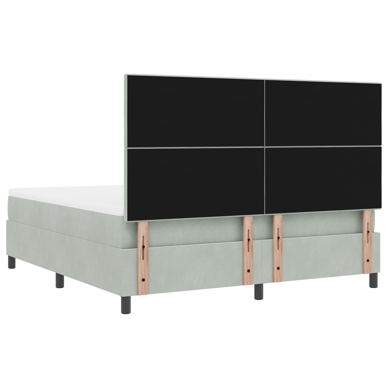 Boxspringbed met matras en LED fluweel lichtgrijs 180x200 cm