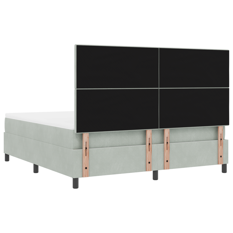 Boxspringbed met matras en LED fluweel lichtgrijs 180x200 cm