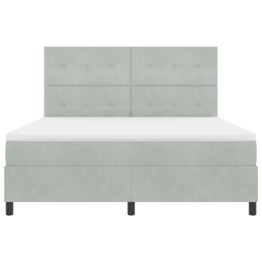 Boxspringbed met matras en LED fluweel lichtgrijs 180x200 cm