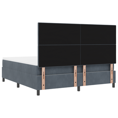 Boxspringbed met matras en LED fluweel donkergrijs 180x200 cm