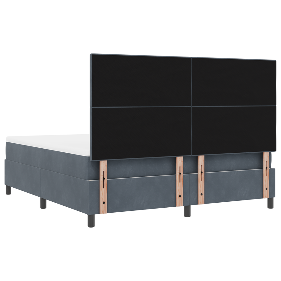 Boxspringbed met matras en LED fluweel donkergrijs 180x200 cm