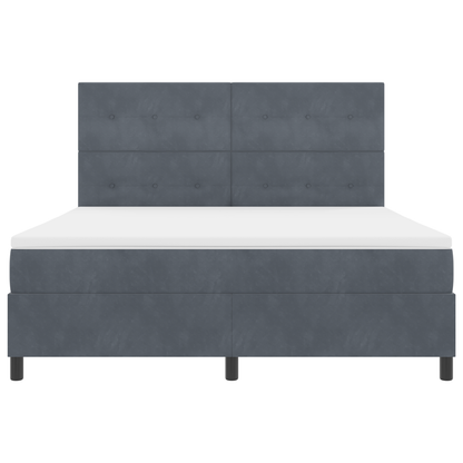 Boxspringbed met matras en LED fluweel donkergrijs 180x200 cm