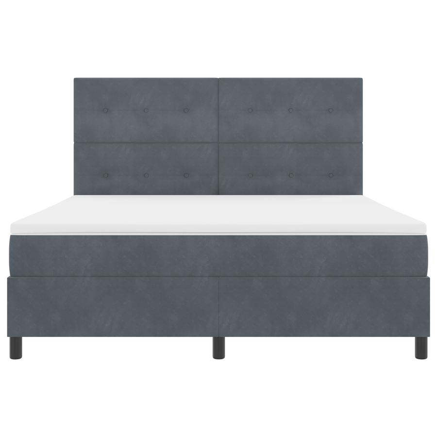 Boxspringbed met matras en LED fluweel donkergrijs 180x200 cm
