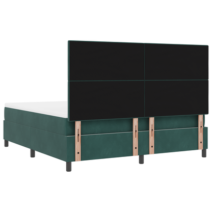 Boxspringbed met matras en LED fluweel donkergroen 180x200 cm