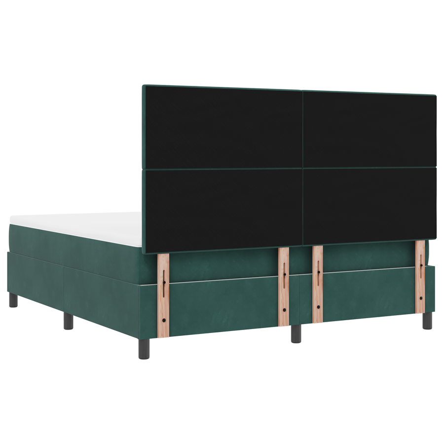 Boxspringbed met matras en LED fluweel donkergroen 180x200 cm