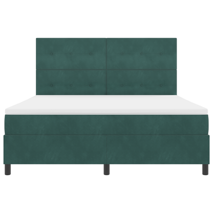 Boxspringbed met matras en LED fluweel donkergroen 180x200 cm