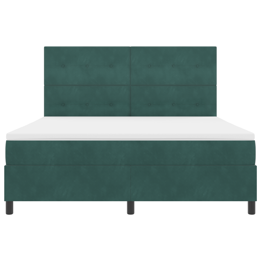 Boxspringbed met matras en LED fluweel donkergroen 180x200 cm