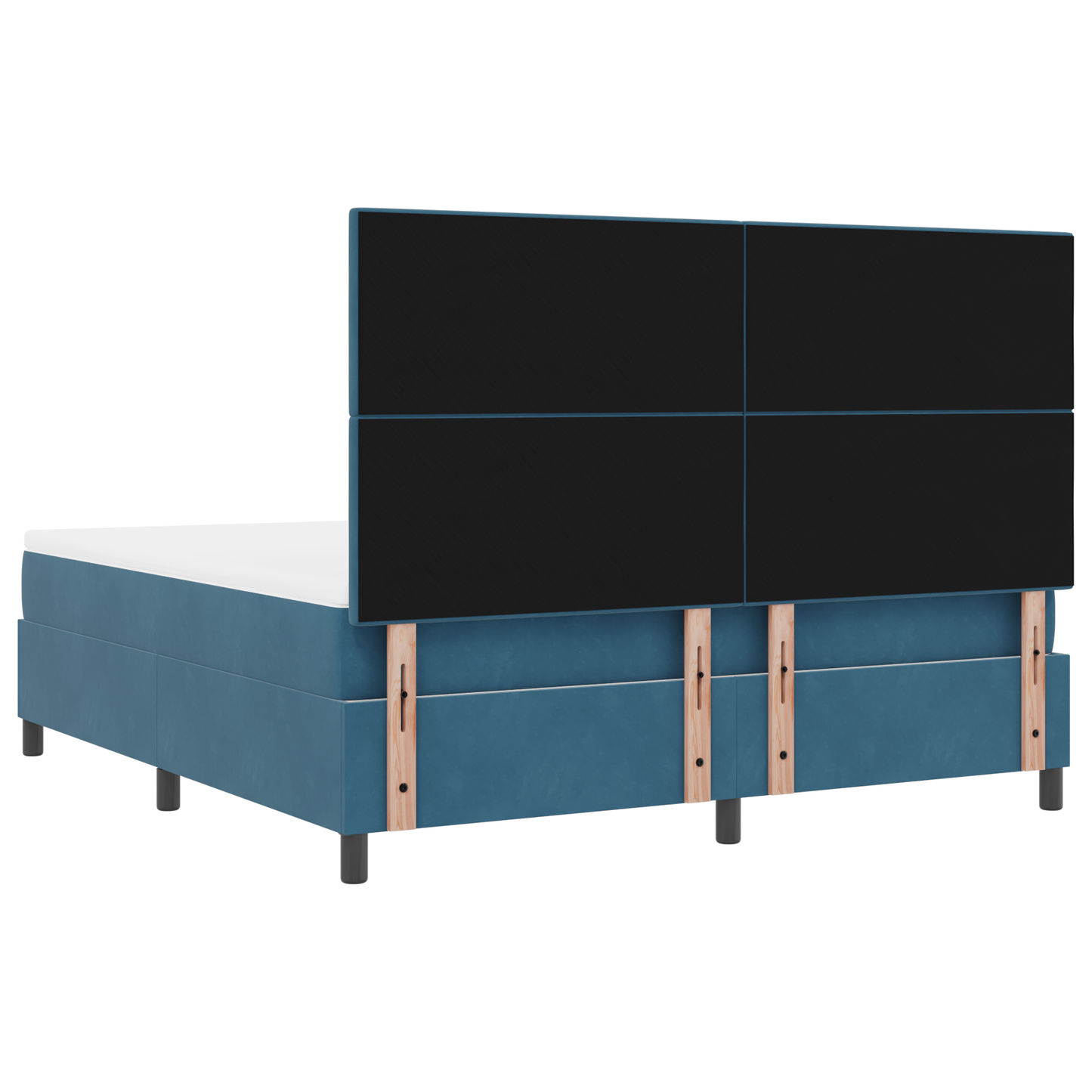 Boxspringbed met matras en LED fluweel donkerblauw 180x200 cm