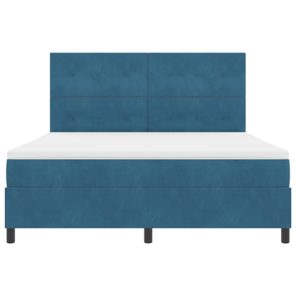 Boxspringbed met matras en LED fluweel donkerblauw 180x200 cm