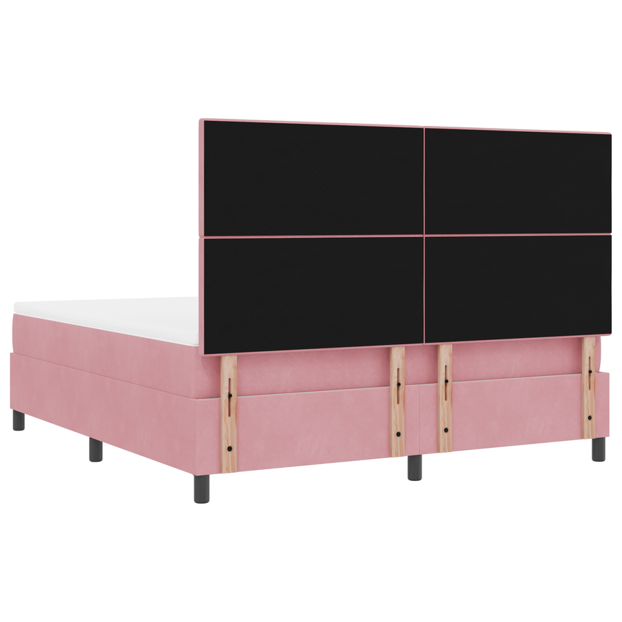 Boxspringbed met matras en LED fluweel roze 180x200 cm