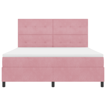 Boxspringbed met matras en LED fluweel roze 180x200 cm