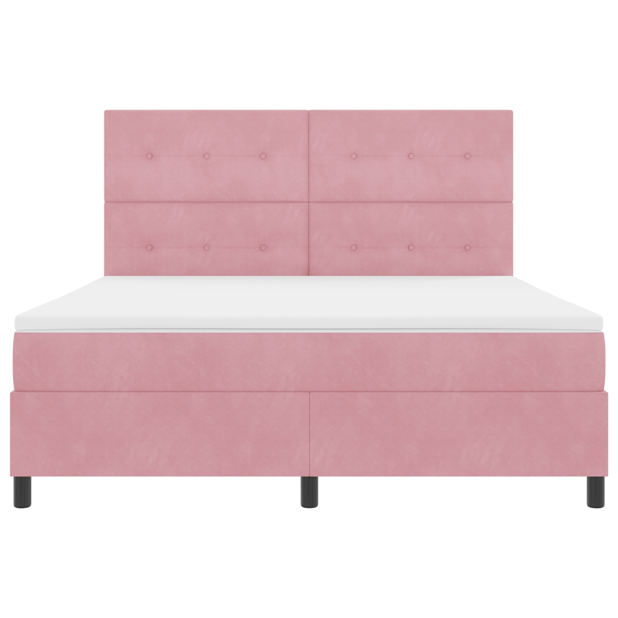 Boxspringbed met matras en LED fluweel roze 180x200 cm