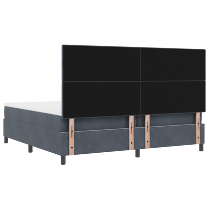 Boxspringbed met matras en LED fluweel donkergrijs 200x200 cm