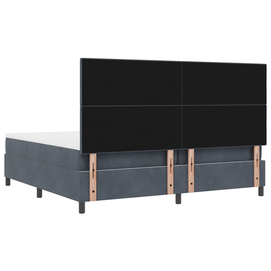 Boxspringbed met matras en LED fluweel donkergrijs 200x200 cm