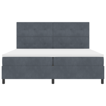 Boxspringbed met matras en LED fluweel donkergrijs 200x200 cm