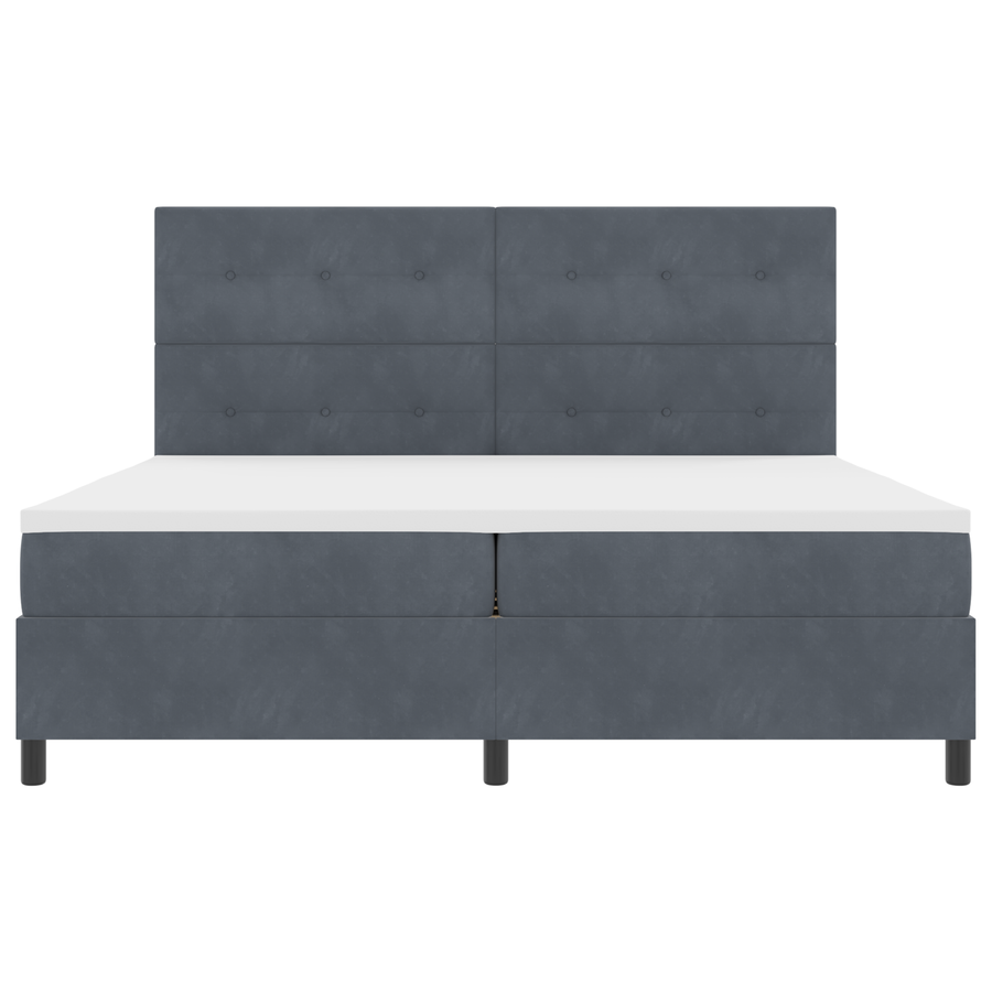 Boxspringbed met matras en LED fluweel donkergrijs 200x200 cm