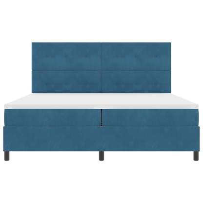 Boxspringbed met matras en LED fluweel donkerblauw 200x200 cm