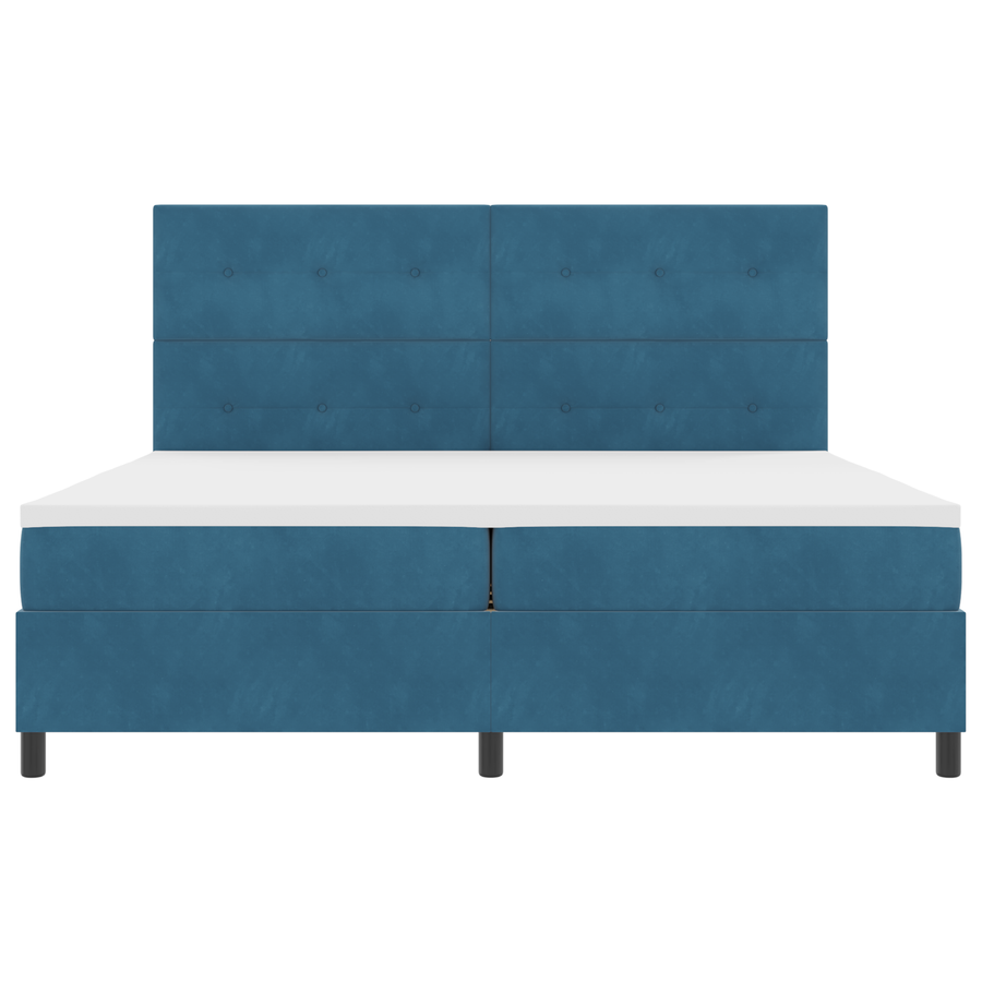 Boxspringbed met matras en LED fluweel donkerblauw 200x200 cm