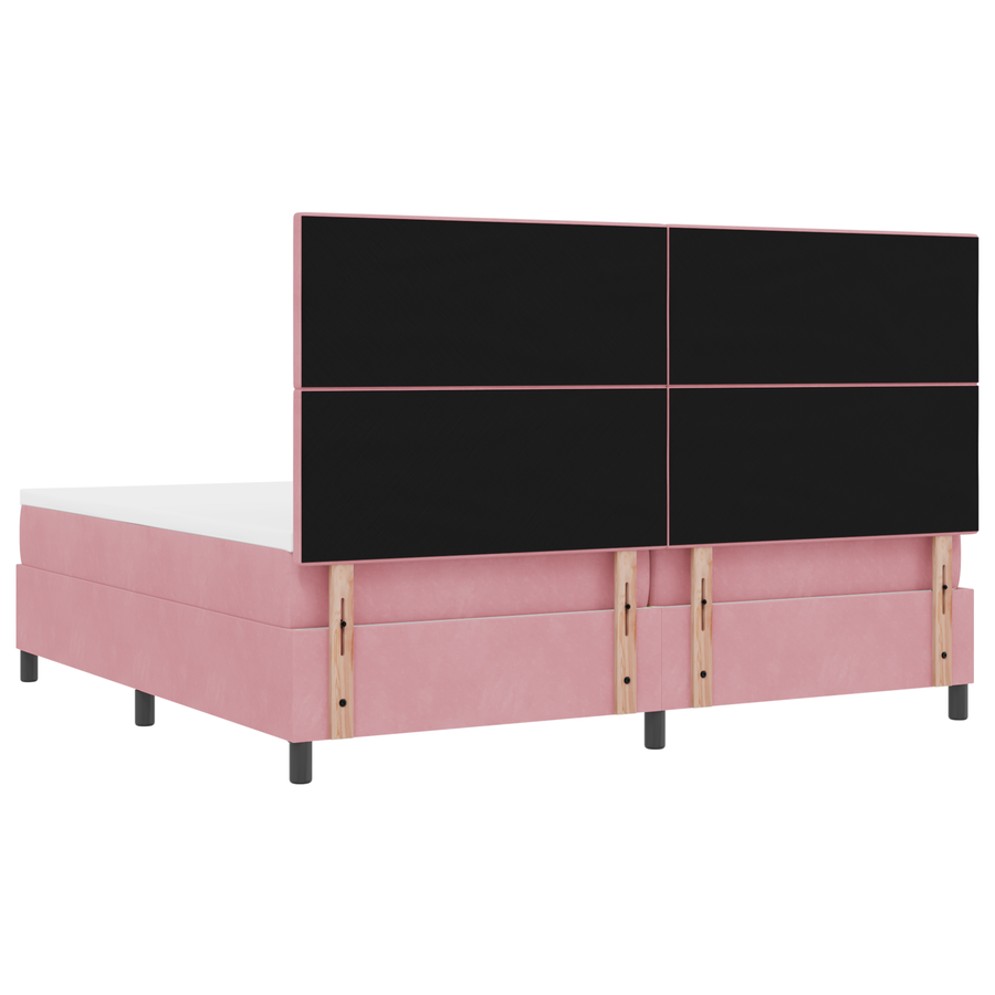 Boxspringbed met matras en LED fluweel roze 200x200 cm