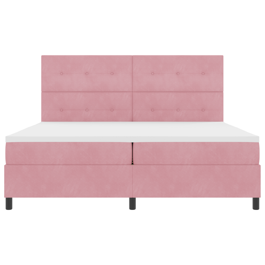 Boxspringbed met matras en LED fluweel roze 200x200 cm