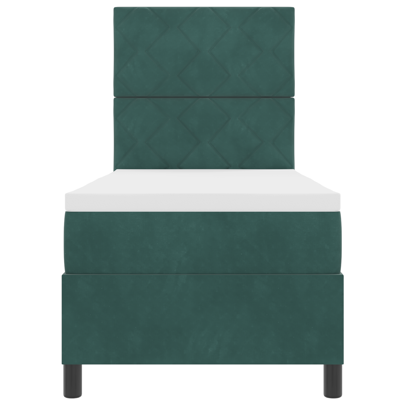 boxspringbed met matras en LED fluweel donkergroen 80x200 cm