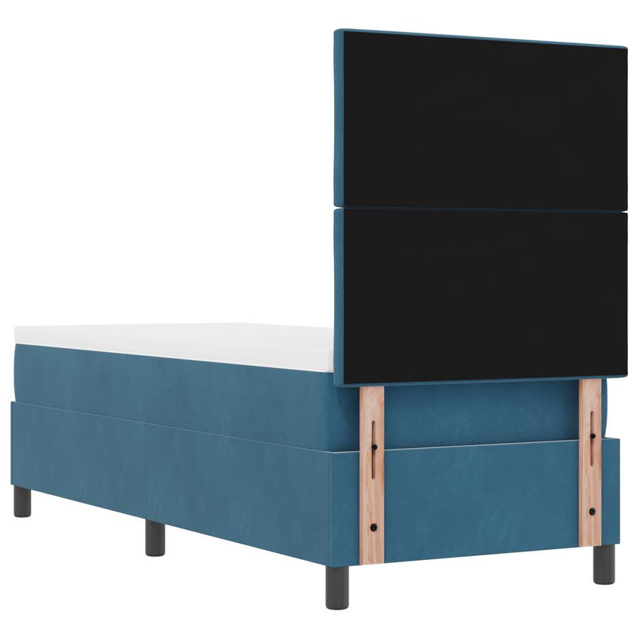 Boxspringbed met matras en LED fluweel donkerblauw 80x200 cm