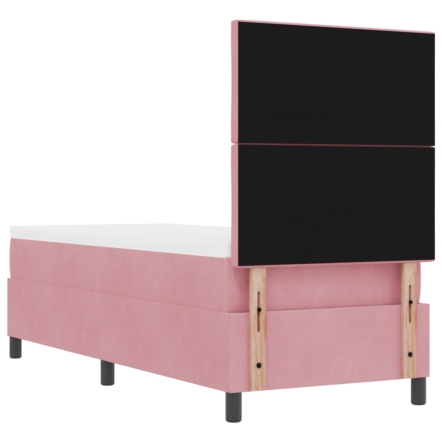 Boxspringbed met matras en LED fluweel roze 80x200 cm