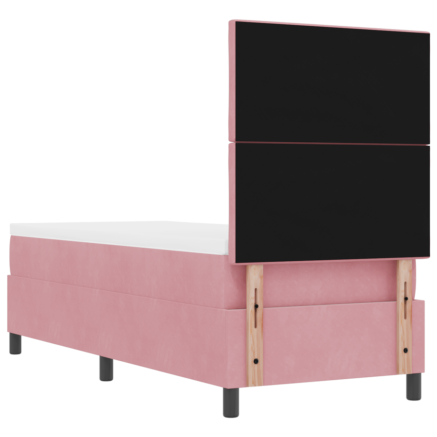 Boxspringbed met matras en LED fluweel roze 80x200 cm