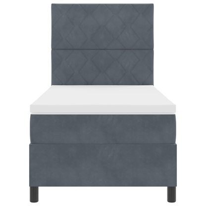 Boxspringbed met matras en LED fluweel donkergrijs 90x200 cm