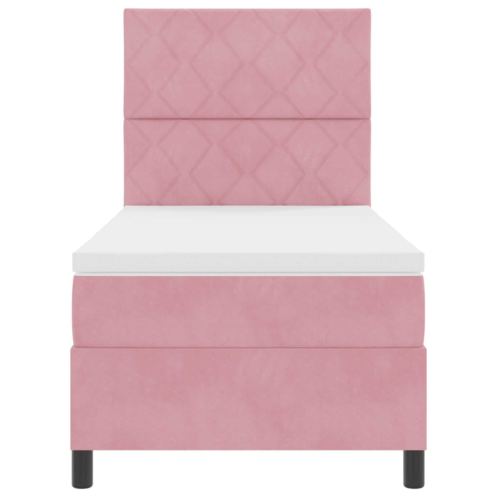 Boxspringbed met matras en LED fluweel roze 90x200 cm