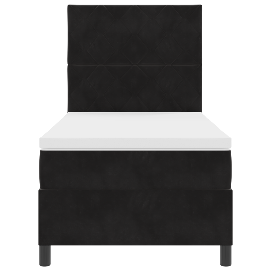 Boxspringbed met matras en LED fluweel zwart 100x200 cm