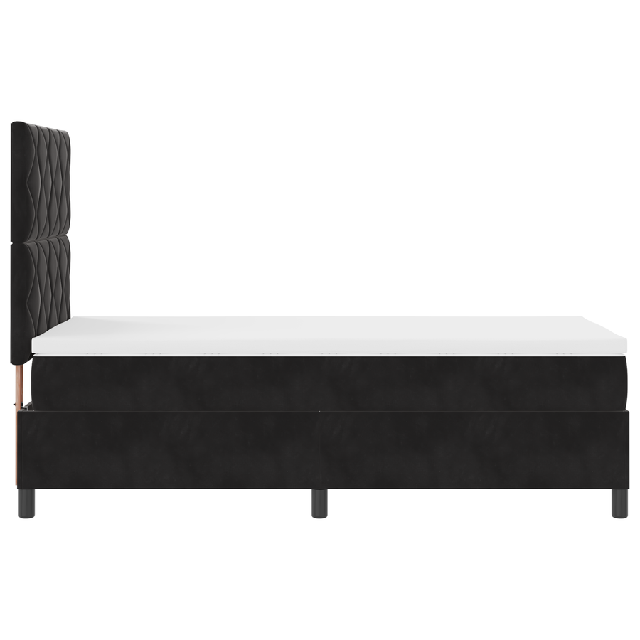 Boxspringbed met matras en LED fluweel zwart 100x200 cm