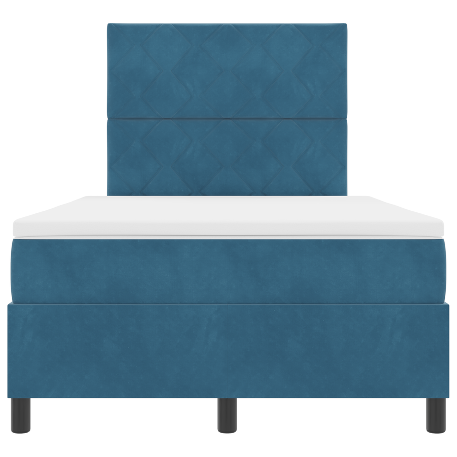 Boxspringbed met matras en LED fluweel donkerblauw 120x200 cm