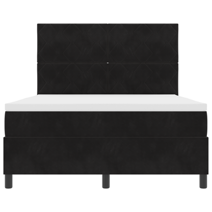 Boxspringbed met matras en LED fluweel zwart 140x190 cm