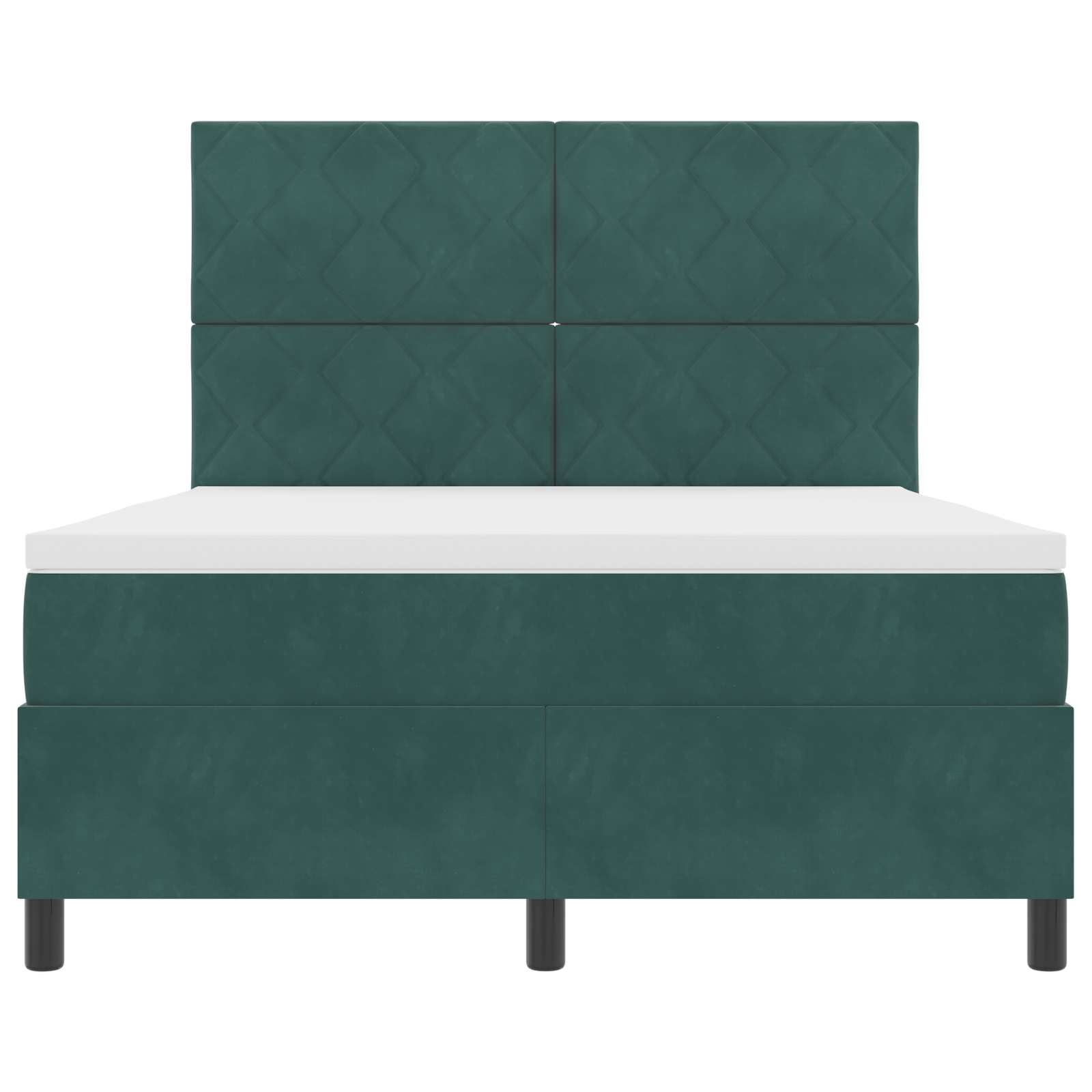 Boxspringbed met matras en LED fluweel donkergroen 140x190 cm