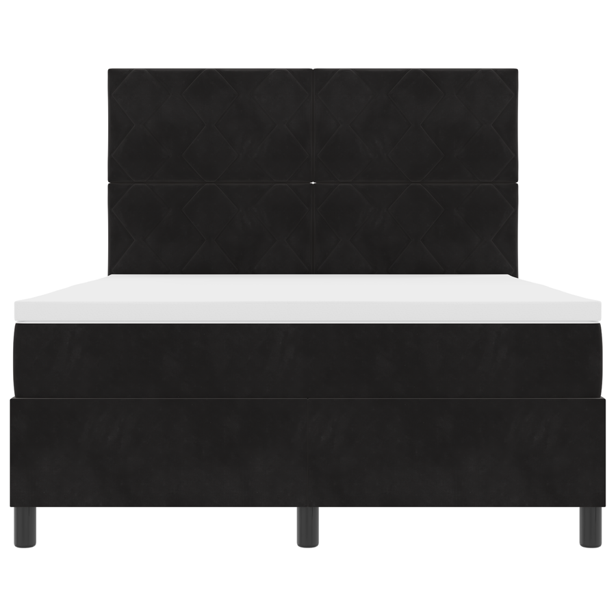 Boxspringbed met matras en LED fluweel zwart 140x200 cm