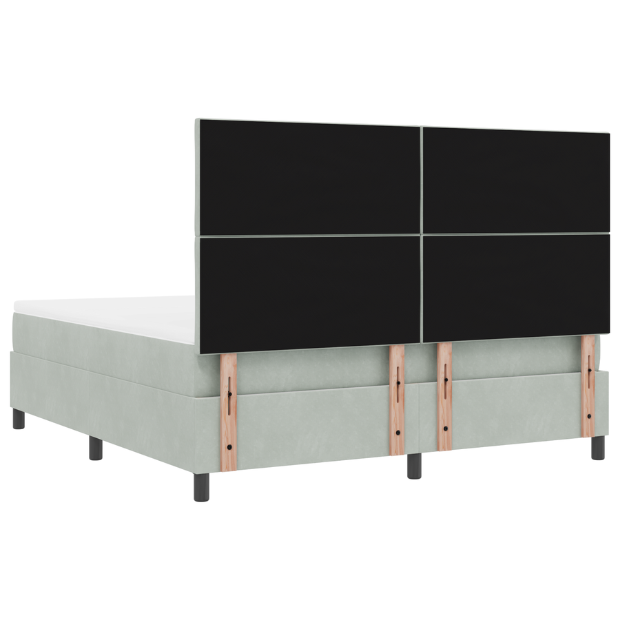 Boxspringbed met matras en LED fluweel lichtgrijs 180x200 cm