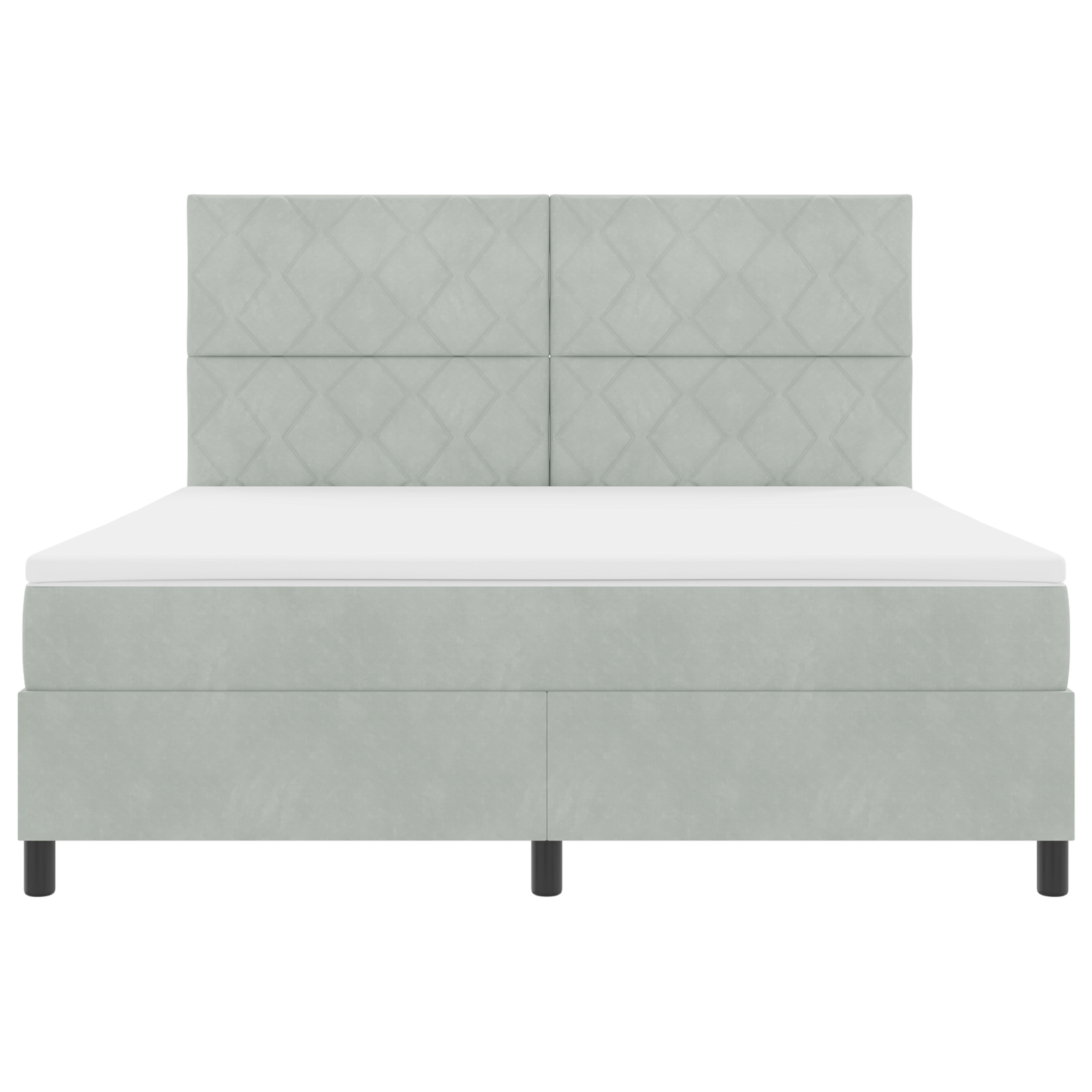 Boxspringbed met matras en LED fluweel lichtgrijs 180x200 cm
