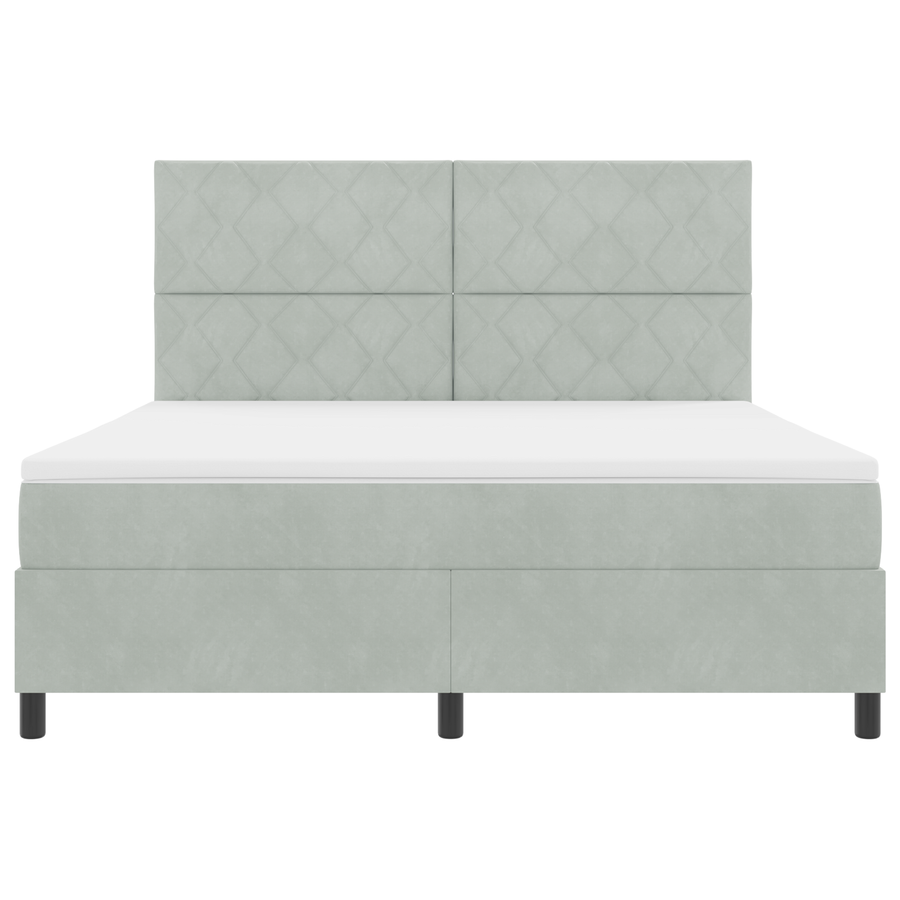 Boxspringbed met matras en LED fluweel lichtgrijs 180x200 cm