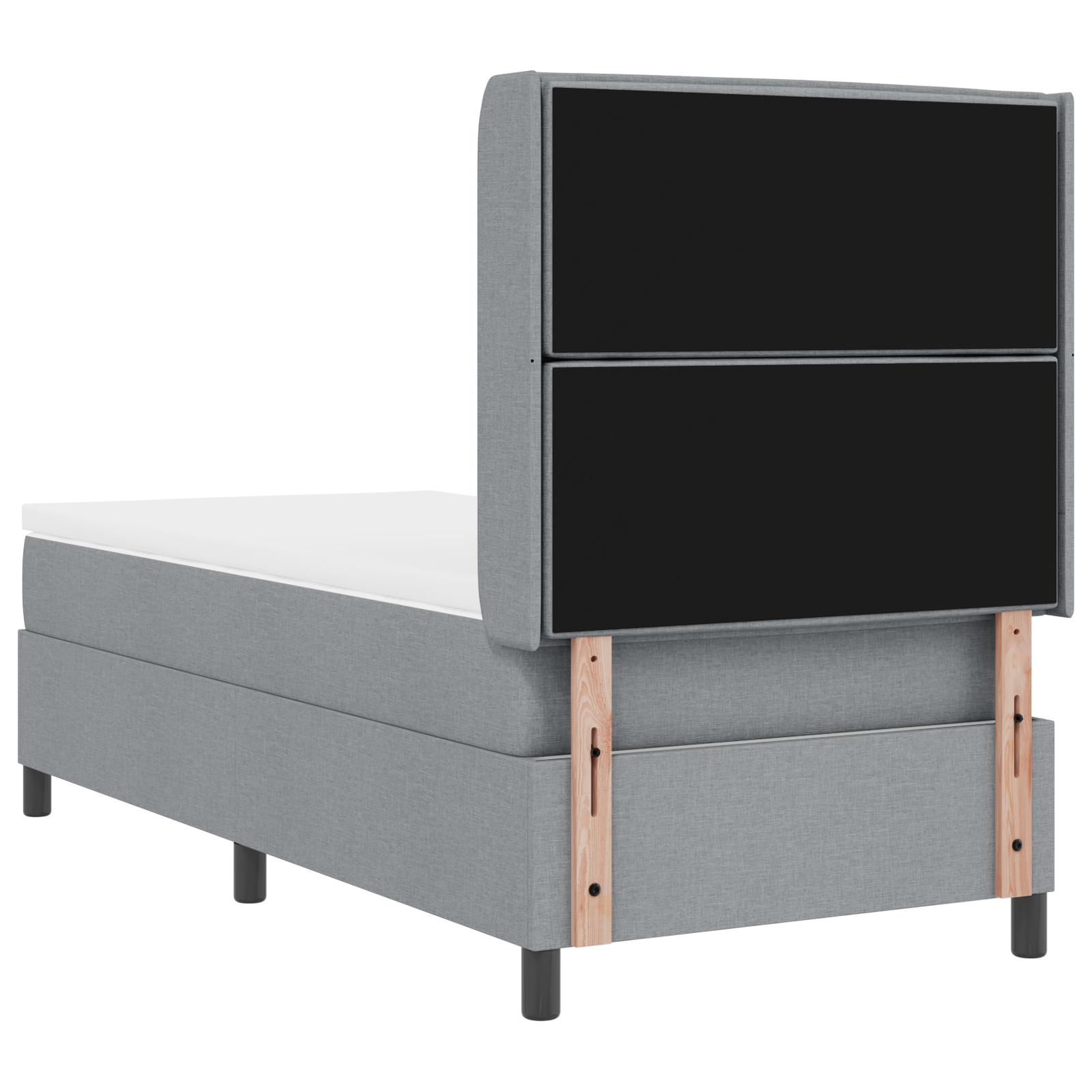 Boxspringbed met matras en LED stof lichtgrijs 80x200 cm