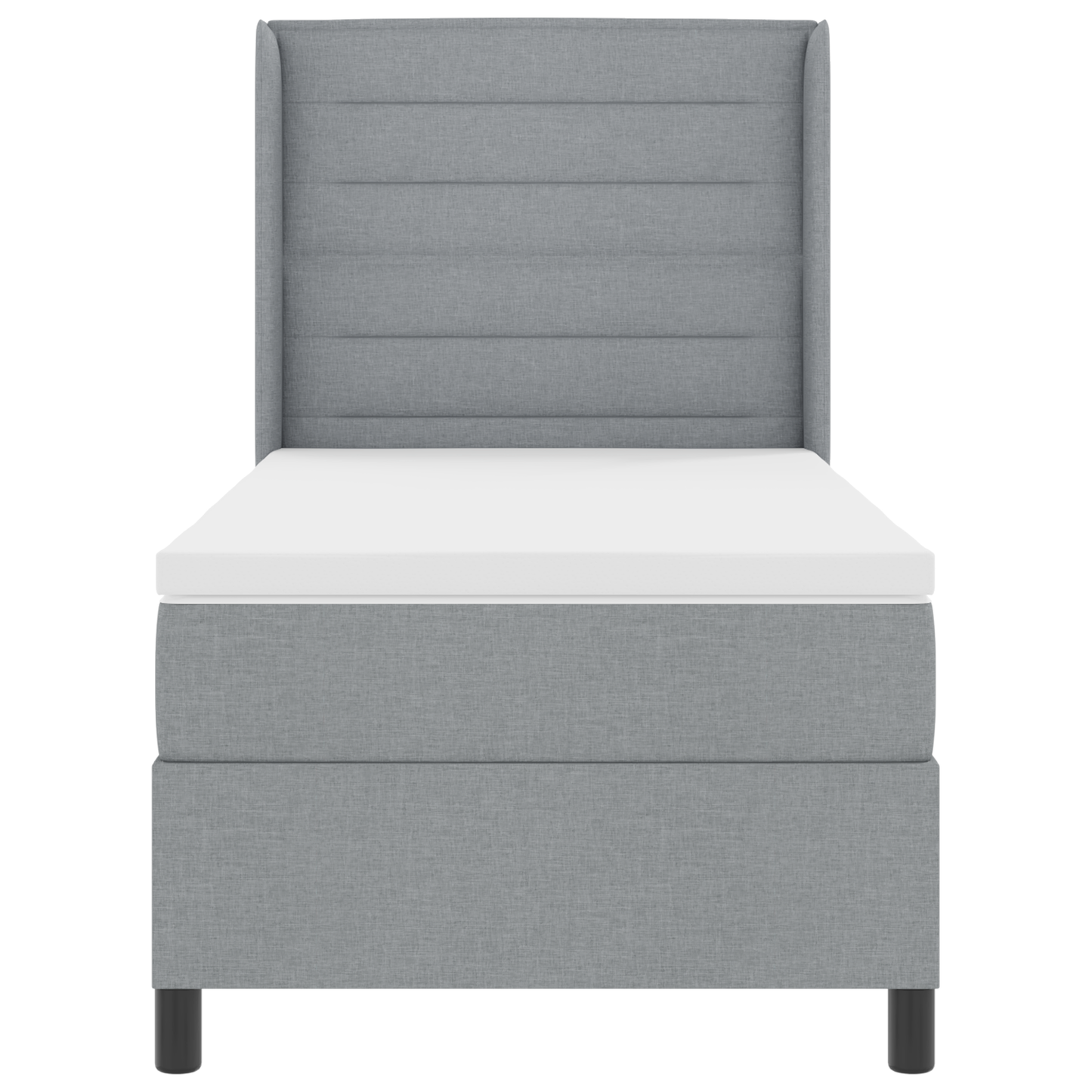 Boxspringbed met matras en LED stof lichtgrijs 80x200 cm