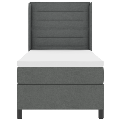 Boxspringbed met matras en LED stof donkergrijs 80x200 cm