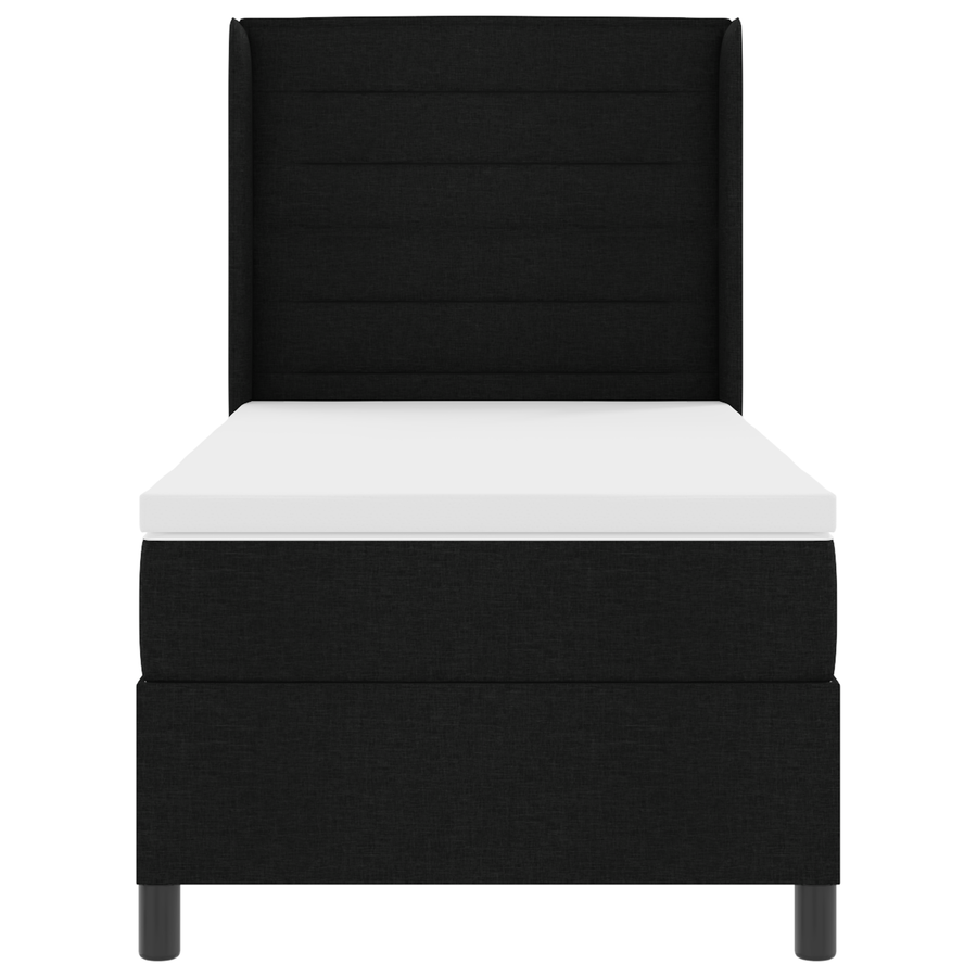 Boxspringbed met matras en LED stof zwart 80x200 cm