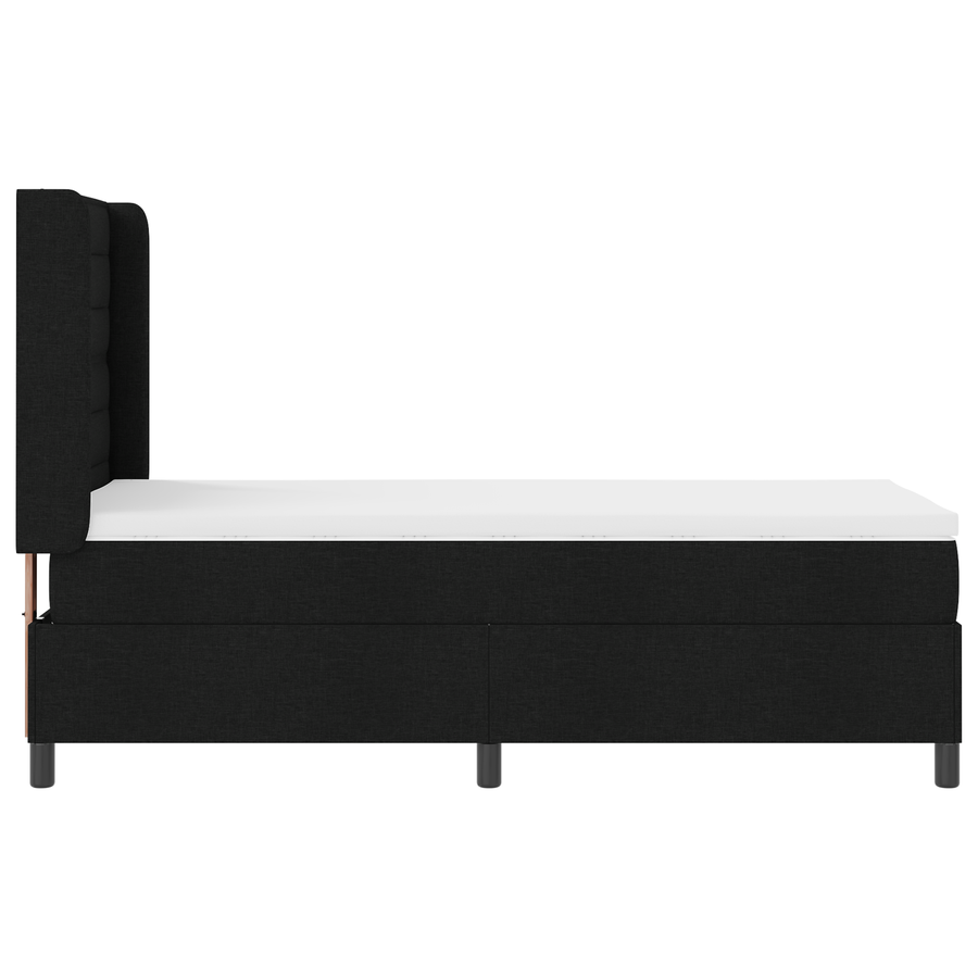 Boxspringbed met matras en LED stof zwart 80x200 cm