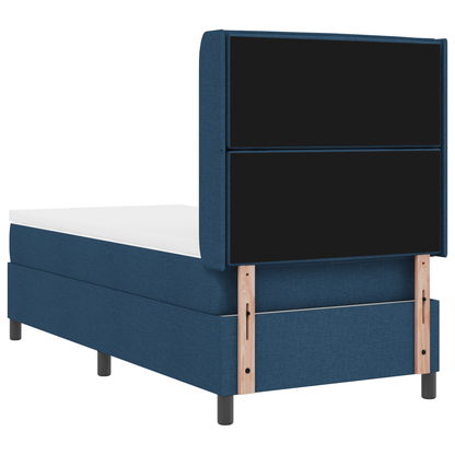 Boxspringbed met matras en LED stof blauw 80x200 cm