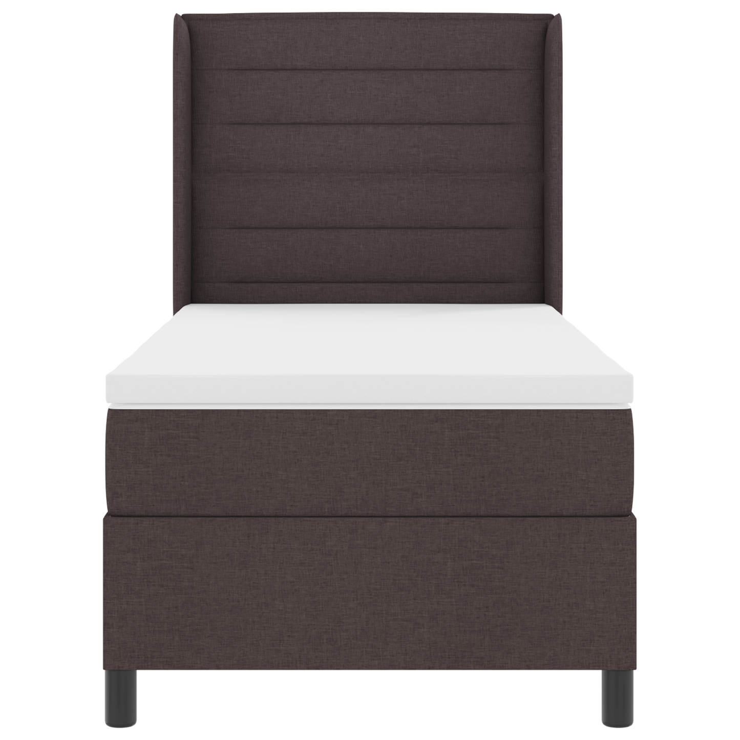 Boxspringbed met matras en LED stof donkerbruin 90x190 cm
