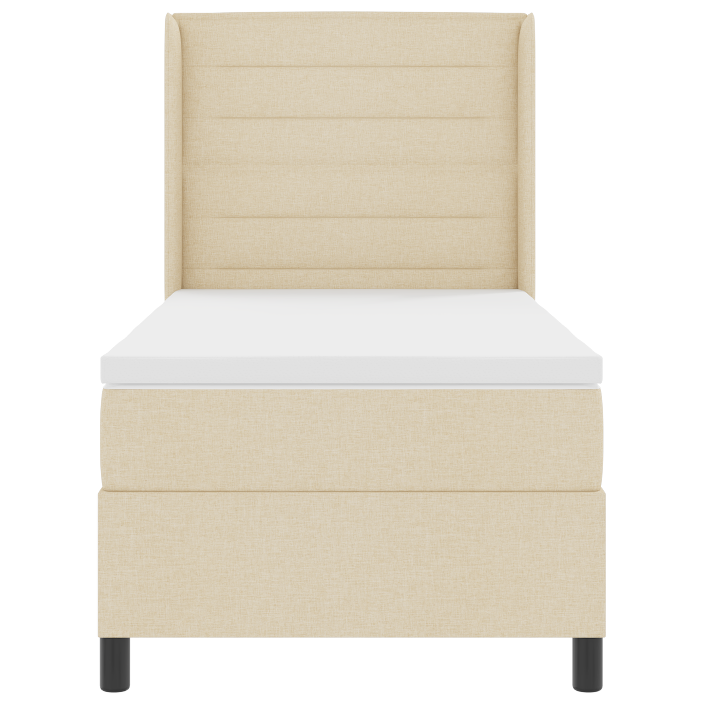 Boxspringbed met matras en LED stof crèmekleurig 90x190 cm