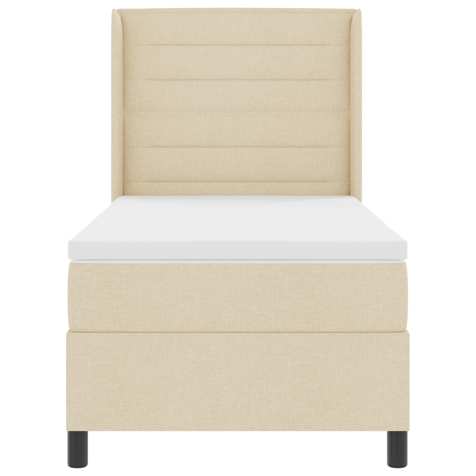 Boxspringbed met matras en LED stof crèmekleurig 90x190 cm