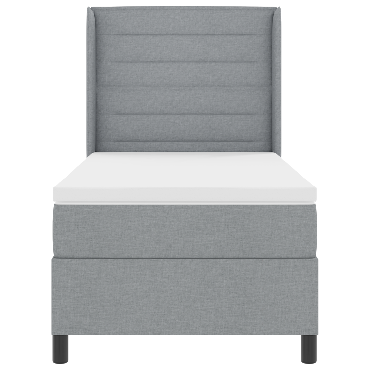 Boxspringbed met matras en LED stof lichtgrijs 90x200 cm